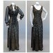 Glam Vintage 1970s Gold and Black Sequin Party Dress