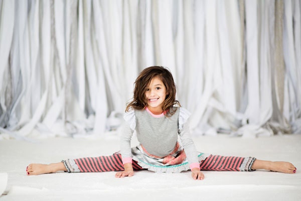 Salmon and grey striped ruffled leggings, bohemian girls leggings, hand ruffled at ankle, holiday outfit sizes 12mos - 9/10