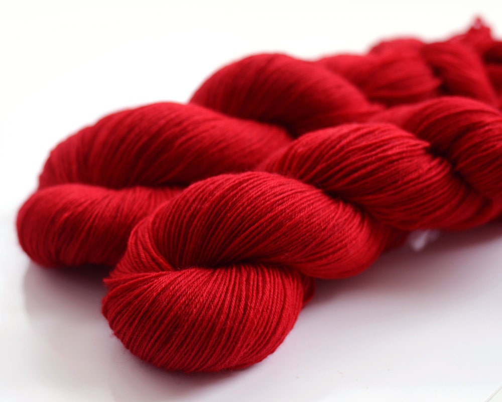 Hand dyed yarn - Red Rule - BFL/nylon fingering weight