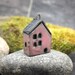 Dusty PINK...Saggar Fired Rustic House Pendant / Ornament