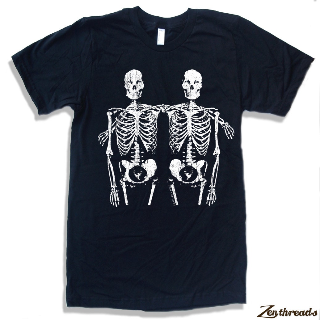 Mens SKELETONS american apparel T Shirt S M L XL (16 Colors Available)