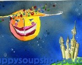Full Moon Castle Art Print 5x7