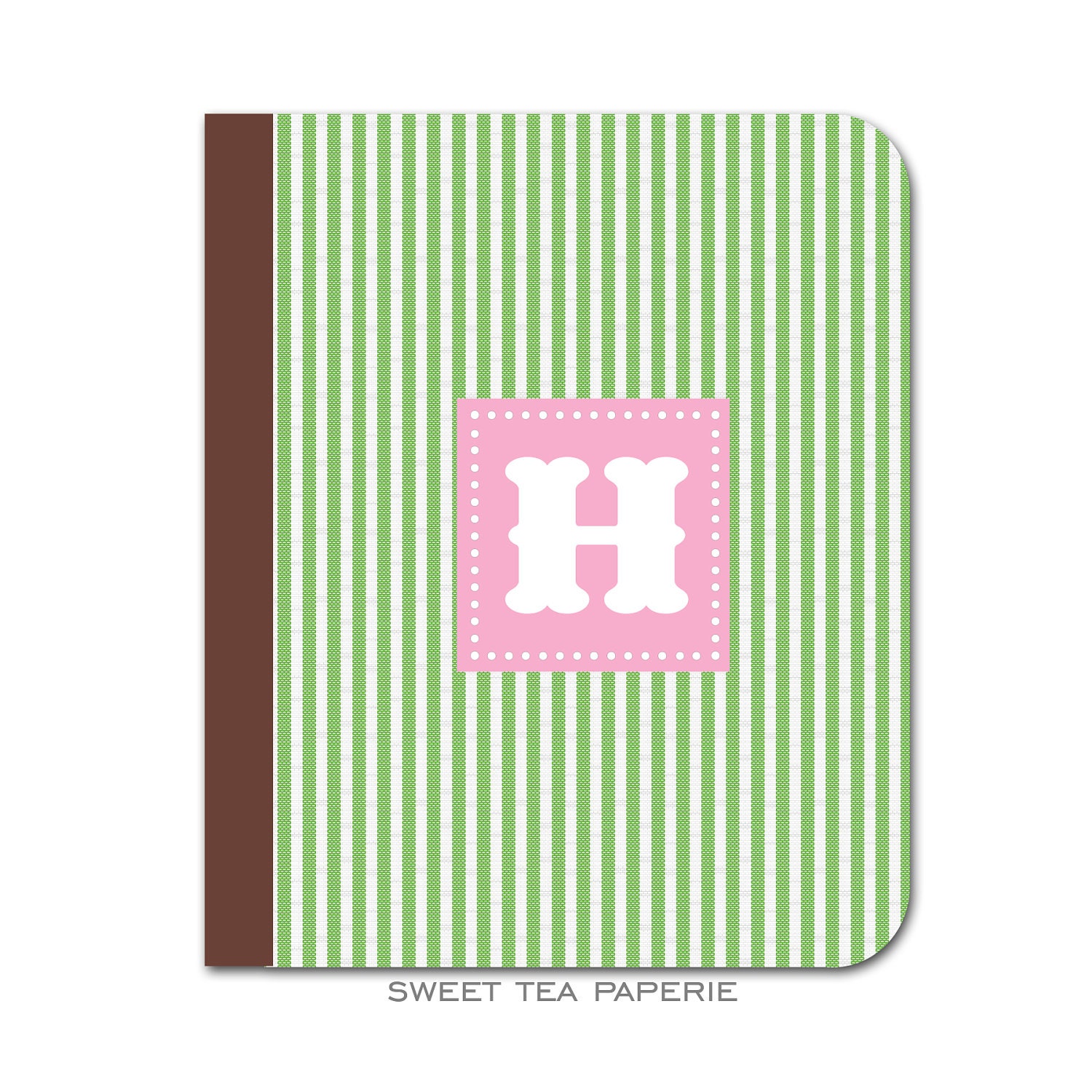 E-reader/ iPad 1 Case- Green Seersucker (iPad 1, Nook, Kindle Fire, Kindle Versions 2, 3, and 4)