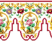Sajou rose panel 1 - Cross stitch pattern . Instant download