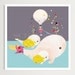 Childrens Art, Nursery Prints, Art for Kids Room, Whale Art - 'Beluga Gumballs' by Schmooks