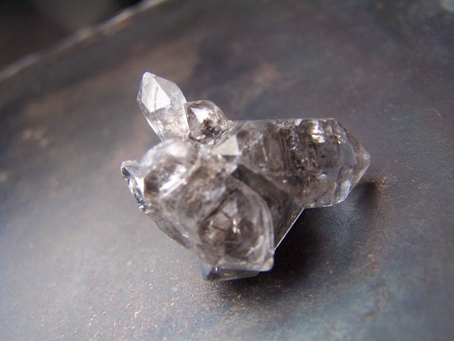 Tibetan Quartz Crystal Cluster - Smoky - Carbon Included Double Terminated - Rider Crystals - smoky- crystal point - small - wire wrap stone