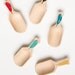 5 Mini Wooden Scoops - feathers