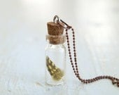 Miniture Feather Necklace Yellow, Small Locket Guineafowl pendant jewelry woodland Mini, nature inspired Christmas Gift Tribal