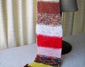 UNIQUE Art Hand Knit Stripe SCARF Thick Thin Wide Narrow Texture Colorful Variation No.1