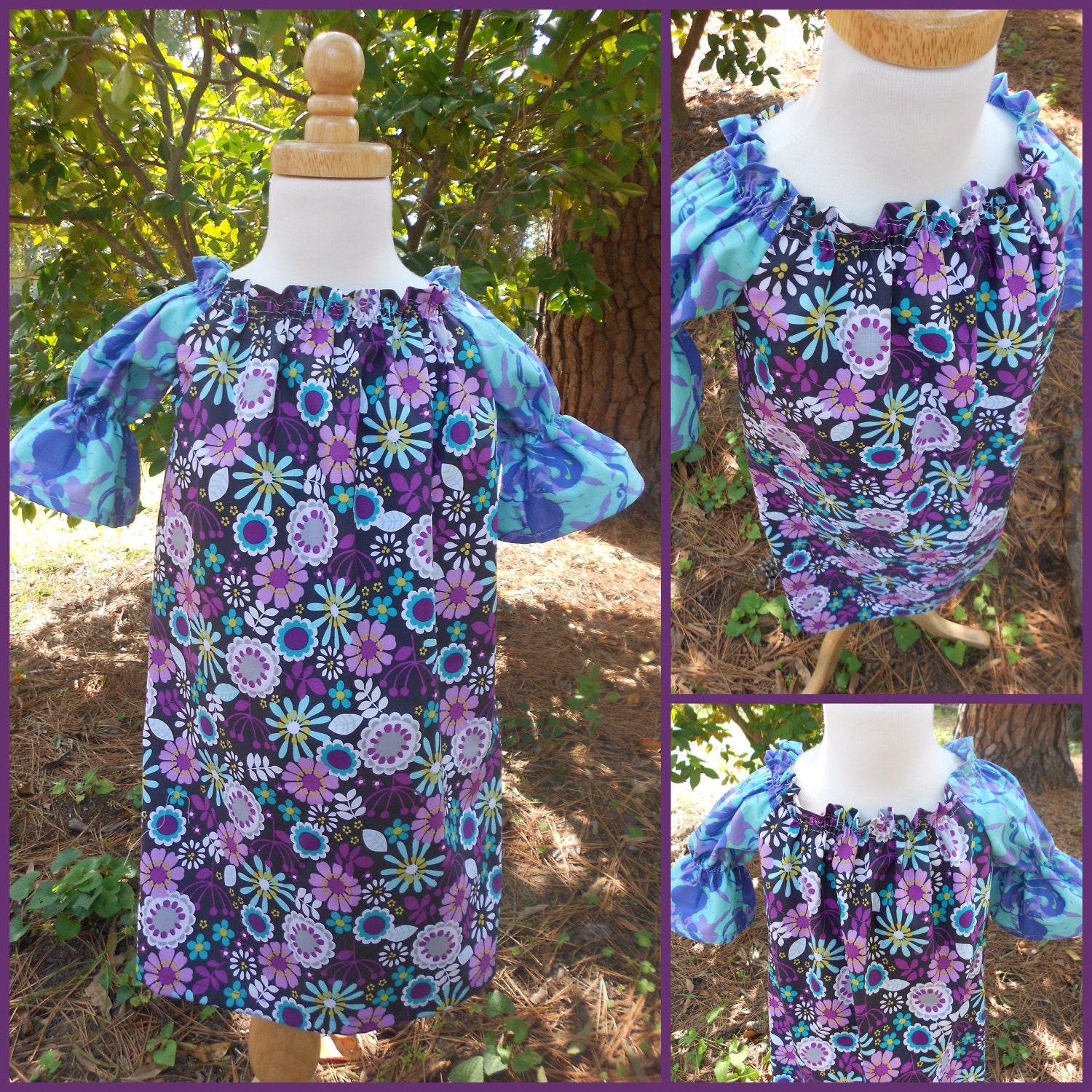 Peasant Dress- Pretty In Purple