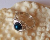 Swarovski Pearl and Sterling Silver Wire Wrapped Ring - Wide Band Wrap - Choose Your Color - Made to Order