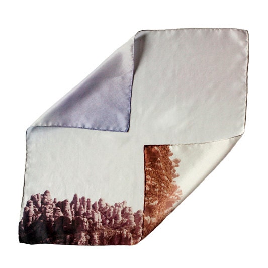 Sierra 4 - 64x64 Silk scarf - Digital printed - Hand stitched