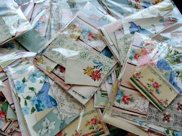 20pcs Gorgeous Vintage and Antique Wallpaper Scrap Collection
