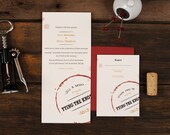 Wine Wedding Invitations - Vino Stain Vineyard Oxblood Aged