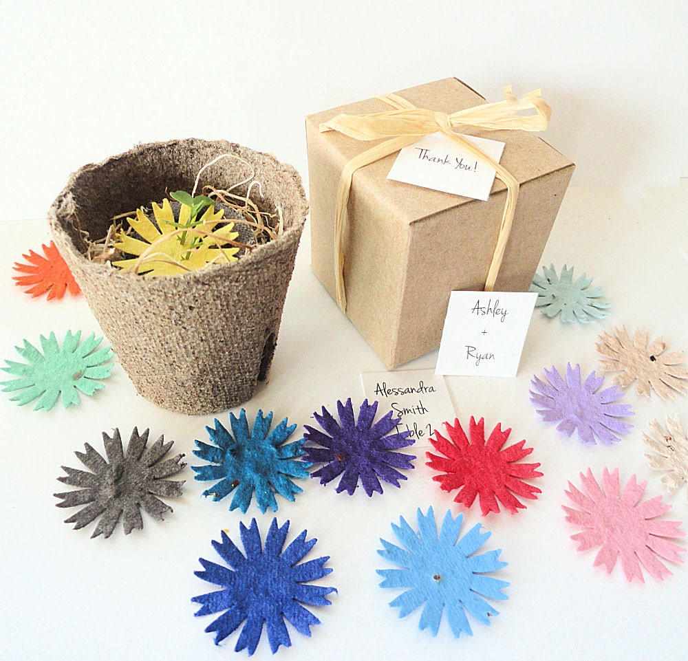 100 Plantable Garden Wedding Favors - Party Favors, Personalized by Nature Favors