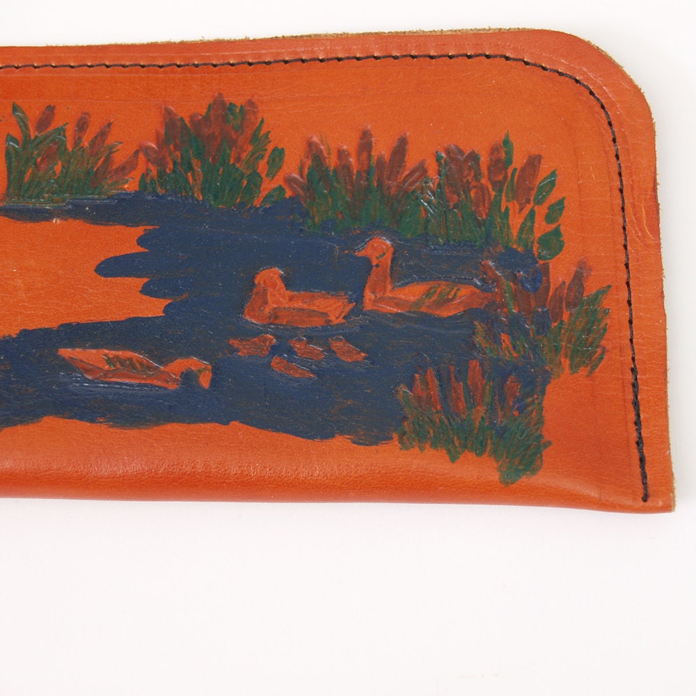 Vintage Handmade Glasses Case Duck Pond by Lance