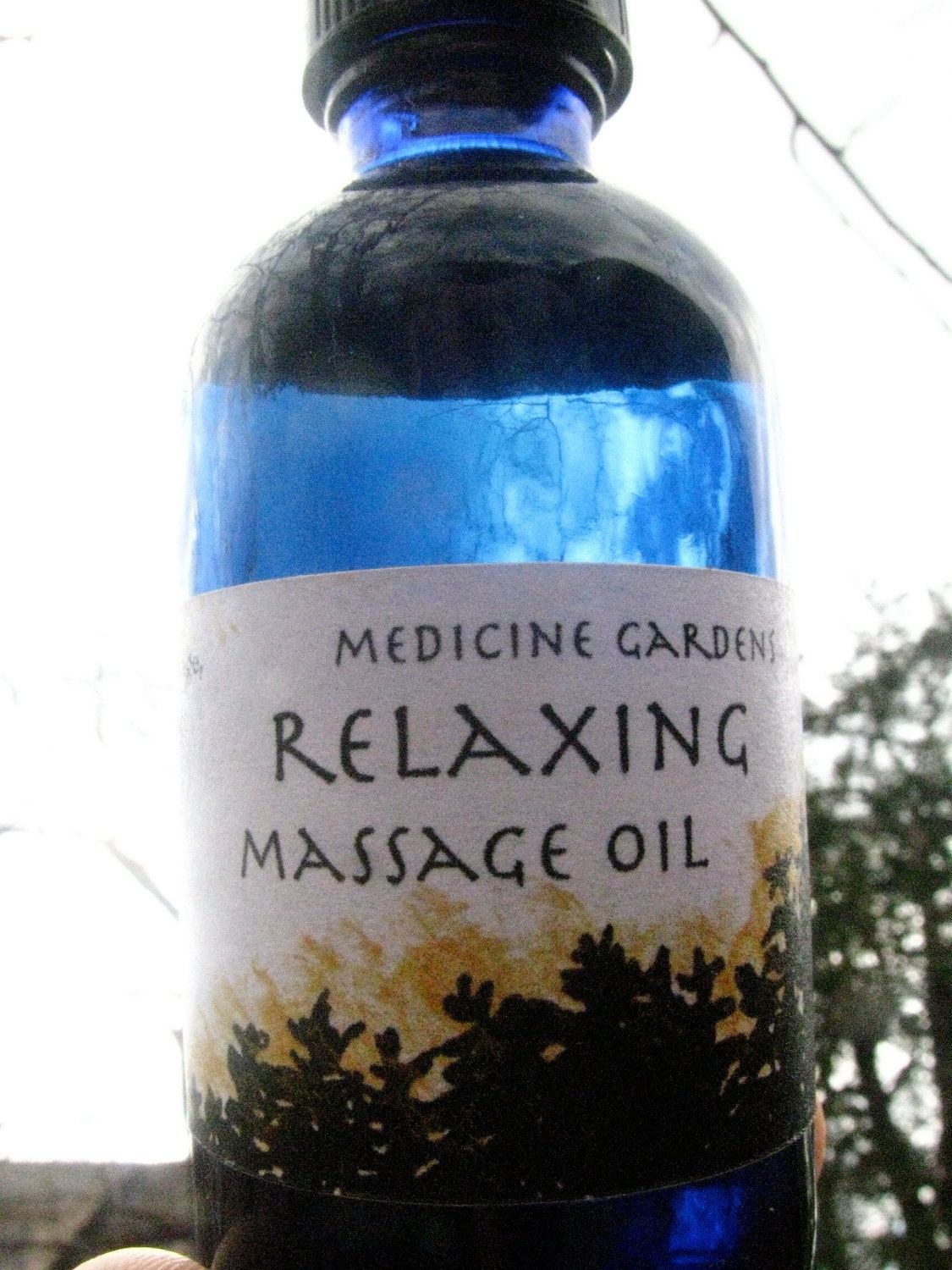 relaxing massage oil-- a light, nutritive, calming blend - medicinegardens