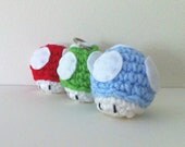 Set of 3 - Mini Power-Up Mushrooms - Amigurumi