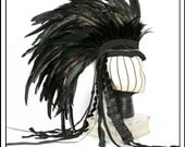 Mind Blown... Black Feather Mohawk with Deconstructed Tapestry Train
