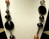 SALE - Black Chain Necklace with Acrylic Beads