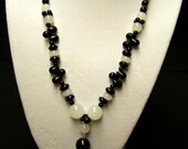 CLEARANCE - Black and White Glass Necklace