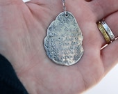 sterling silver quote necklace .  rumi quote necklace . eco friendly literature inspired jewelry valentine