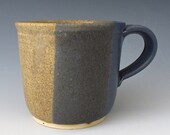 Earthtone Mug. Denim Blue, Charcoal Gray-Green & Sandstone.