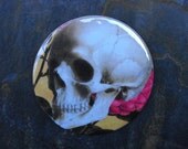 MD303 - Skull Head Decorated Vanity Pocket Mirror or Magnet 3 inch