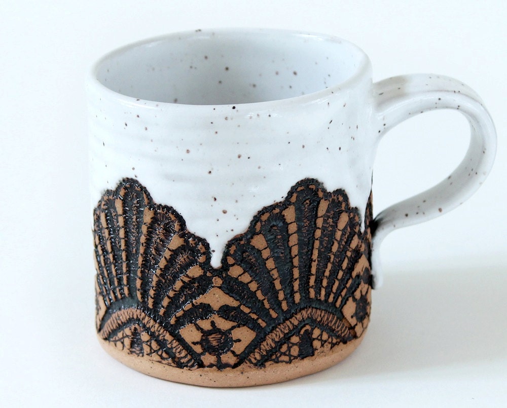Made to Order: Handmade Moroccan Lace Mug in White