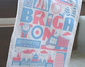 Brighton typographic tea towel
