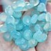Bright Sky Aqua Blue Chalcedony Faceted Heart Briolette Drop Beads 12-12.5mm 4 beads set