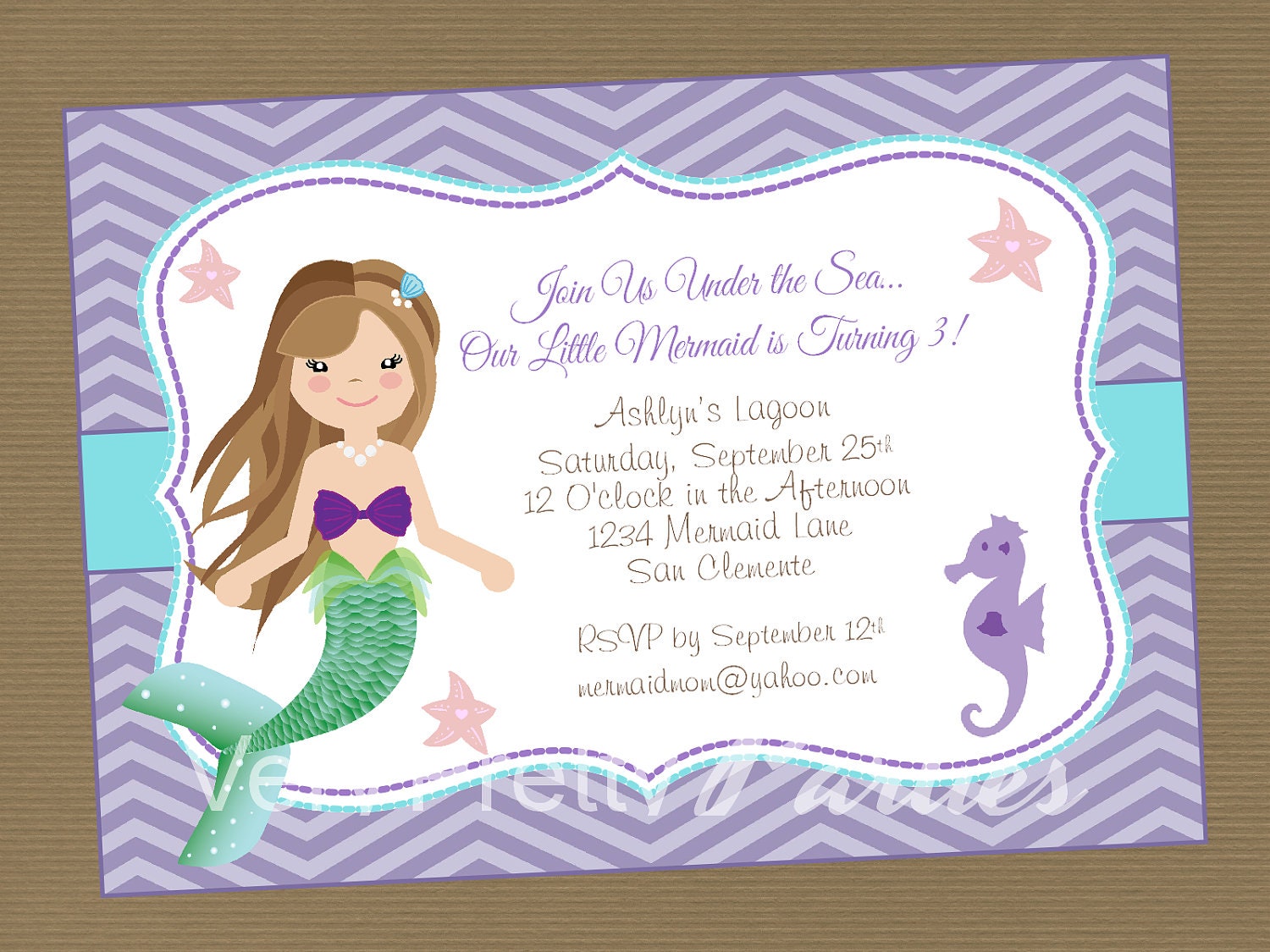 DIY Printable Mermaid Invitation - Mermaid Birthday Party Invite