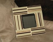 Stone, Brown, and Lime Square Mosaic Mirror