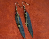 Vegan Feather & Arrow Earring
