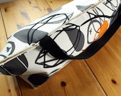 Extra LARGE Yoga Bag Pilates Mat Bag in Orange, Black and White Fruits Print - Top-loading MADE to ORDER