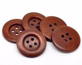 Large reddish brown button - 3 wooden buttons 40mm (1 5/8")  (BB141)