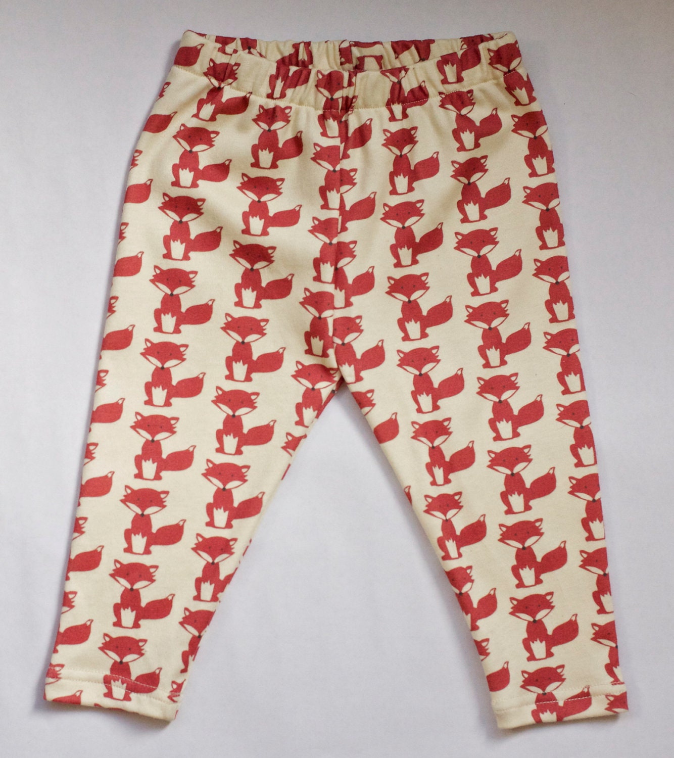 littlefour organic cotton knit fox print baby leggings NB 3m 6m 12m 18m