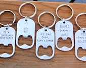 Personalized Bottle Opener Key Chain - Perfect Groomsmen Gift, Wedding, Beer Lover, Custom Key Chain, Father's Day, Graduation -TOP SELLER