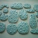 18B - 18 pc Blue BUBBLE Tiles - Ceramic Mosaic Tile Set