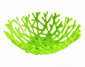 Coral Bowl in Tender Shoots Spring Green Art Glass - Table Top Centerpiece