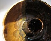 Pottery Stoneware Beer Can Chicken Baker in MOCHA SWIRL