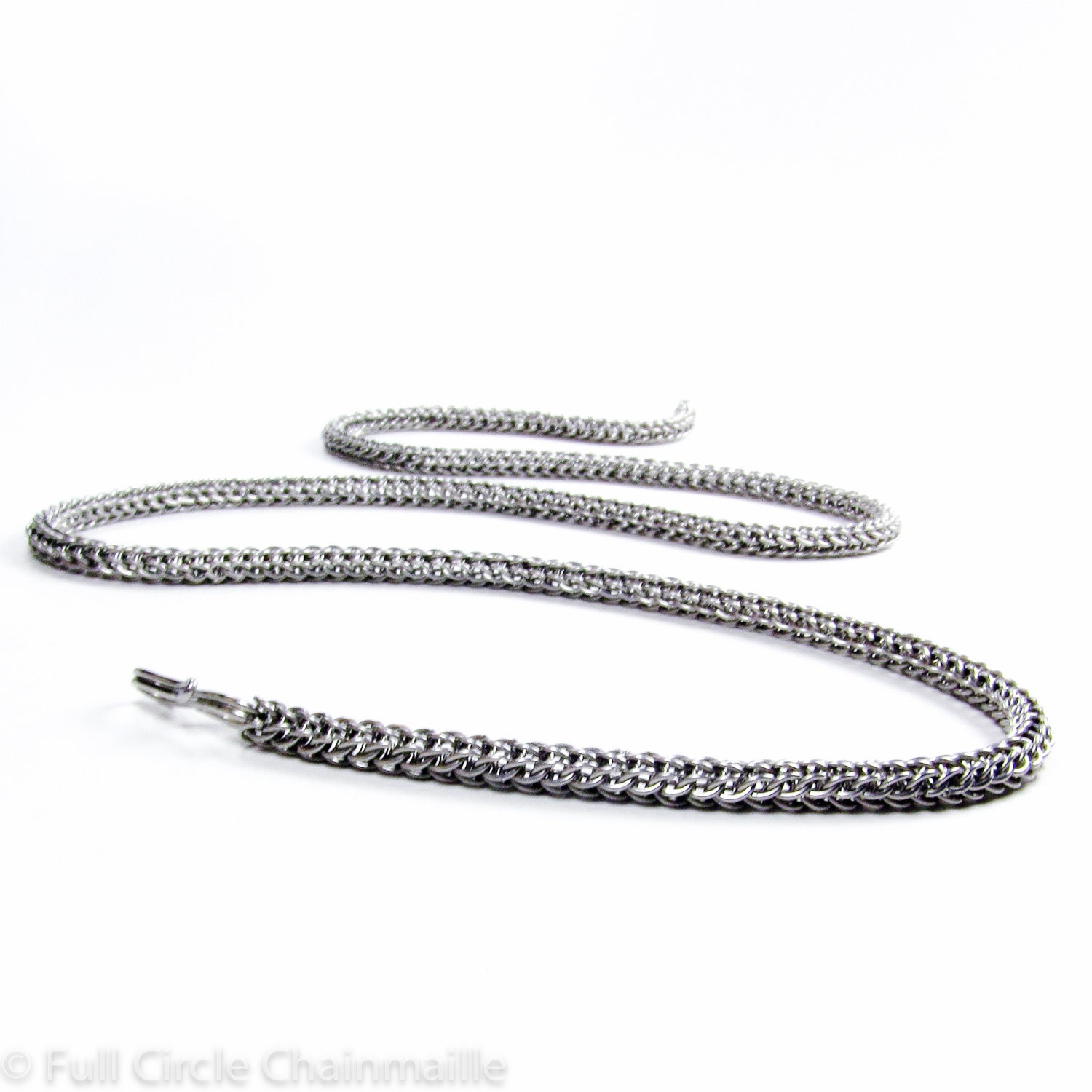 Micro Maille - Chainmaille Necklace - Full Persian Pattern - 24 Gauge Stainless Steel Wire