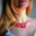 Strawberry Sherbert Crochet Necklace. Ombre