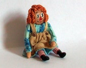 Miniature Raggedy Ann Doll (1 inch dollhouse scale)
