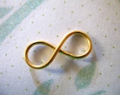 Shop Sale.. Gold INFINITY Charms Pendants Links Connectors, 24k Gold Vermeil, LARGE, 1 pc, 18x7.25 mm, n36 art only jd
