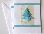 Christmas  Card with envelope Handmade OOAK set of 2