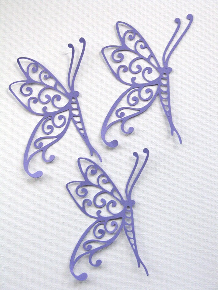 Ornate Butterfly die cut embellishments in any by prettypackaging