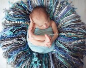 Yarn Fringe Infant Photo Prop - Stormy Gray (OPENS to 3 FEET) Newborn Prop, Toddler Props, Maternity Photography, Basket Stuffer