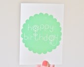 Green Happy Birthday Flower