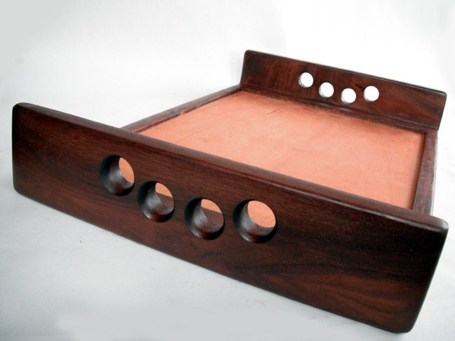 reclaimed black walnut and mahogany serving/laptop tray